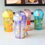 Two in One Drink Water Bottle Double Straws