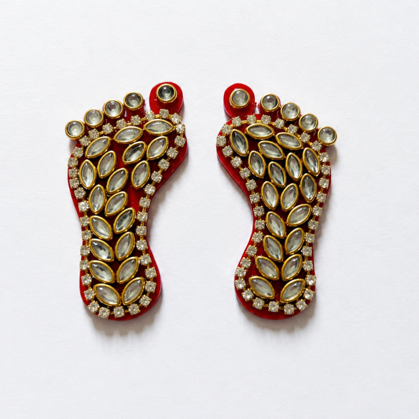 Red and Gold lakshmi charan paduka