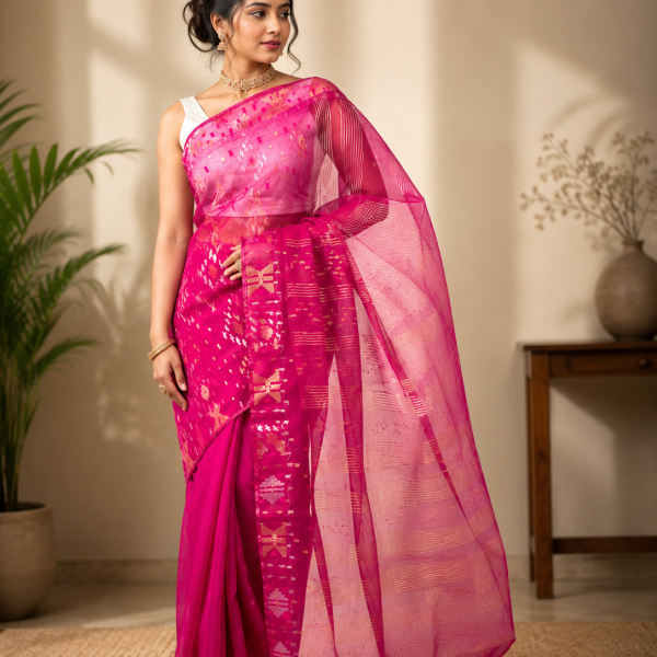 Handloom Dhakai Jamdani Saree – Premium Collection