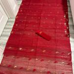 Dhakai Jamdani Classic Crimson Red  Saree with Blouse Piece