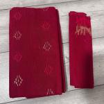 Dhakai Jamdani Classic Crimson Red  Saree with Blouse Piece